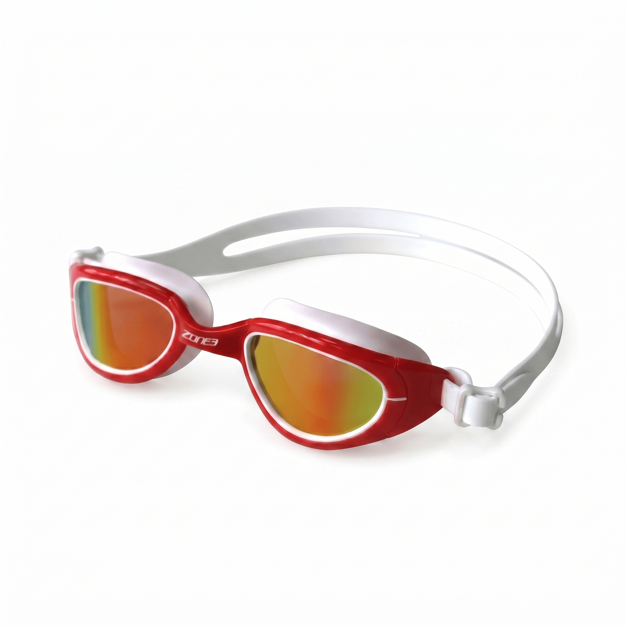 Lunettes de natation Attack rouge et blanc sur fond blanc 