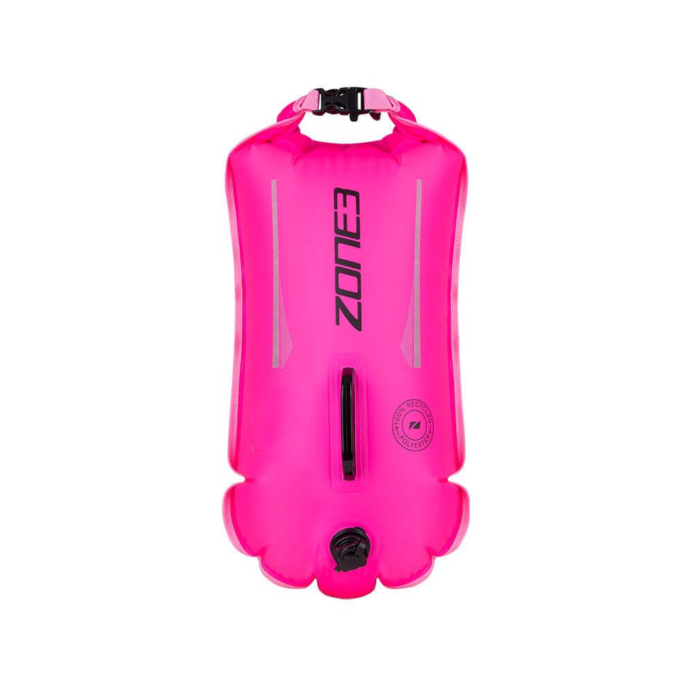 Bouée de sécurité et sac étanche Zone3 recyclés, 28L, dans un coloris haute visibilité.