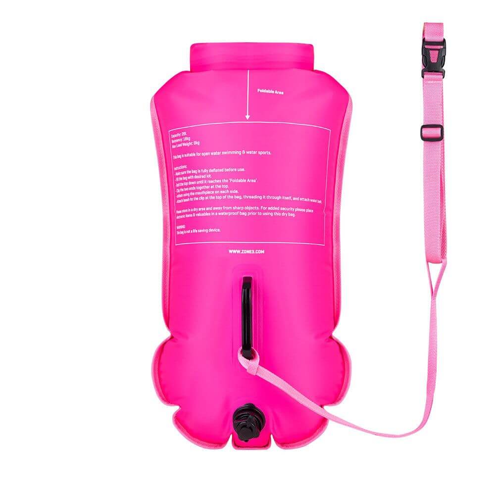 Bouée de sécurité et sac étanche Zone3 recyclés, 28L, dans un coloris haute visibilité.