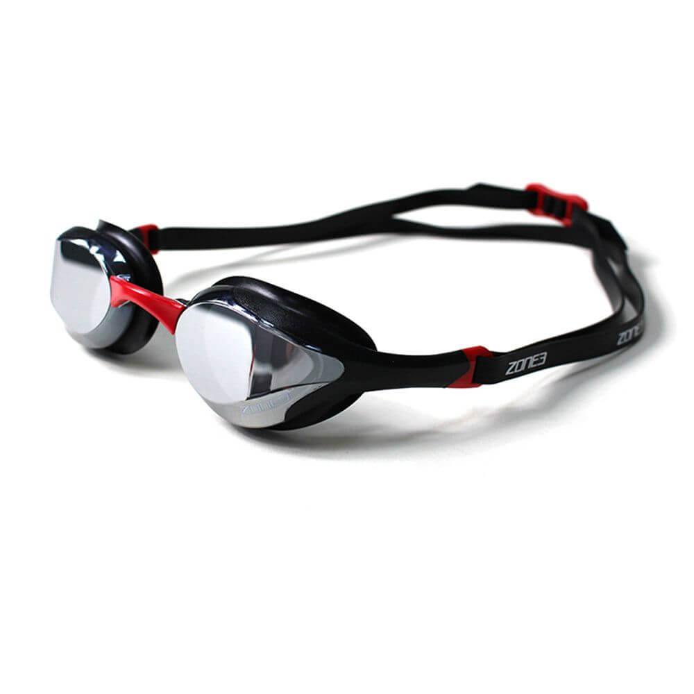 Lunettes de natation de compétition Zone3 Volare Streamline sur fond blanc.